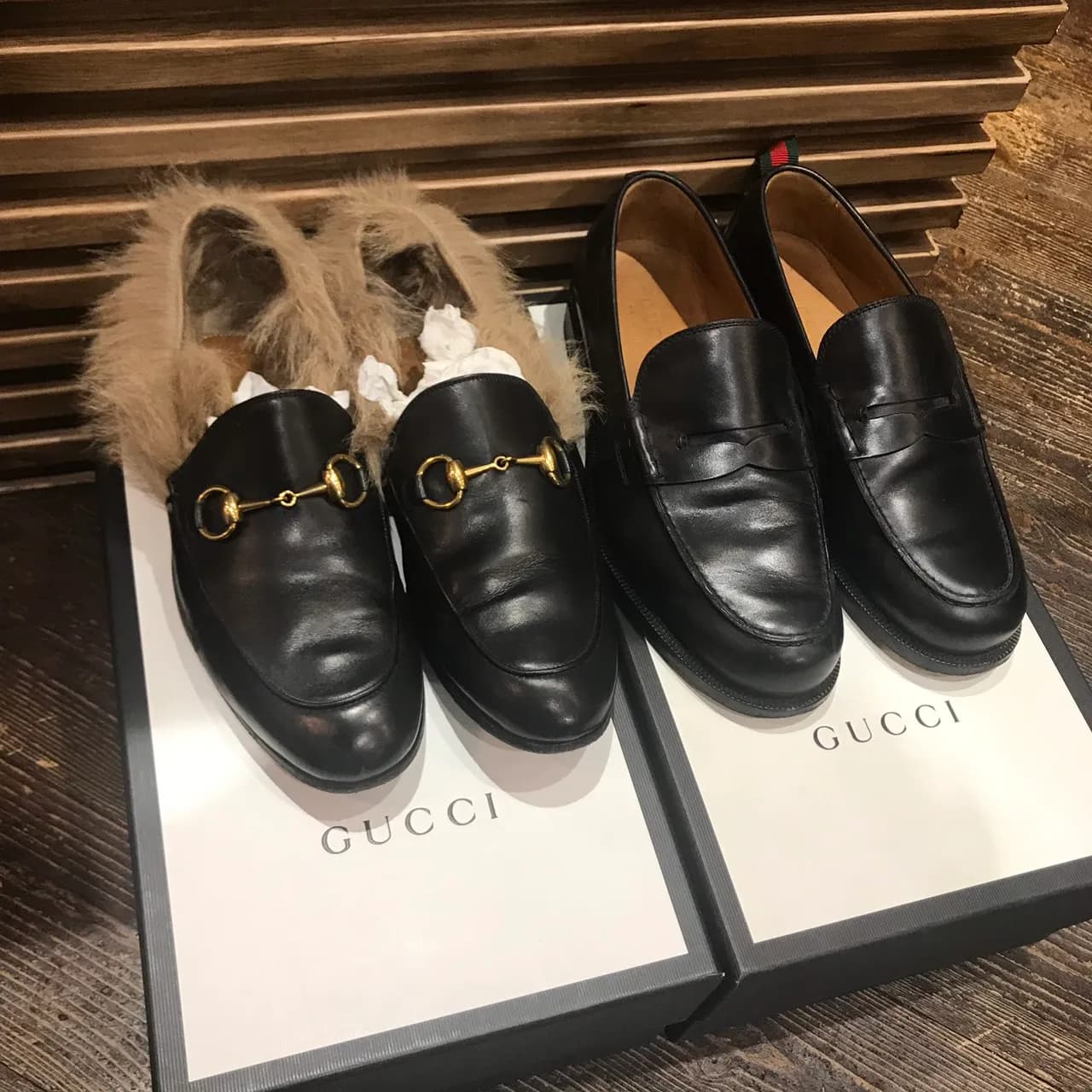 GUCCI GUCCI ファービットローファー&ペニーローファー