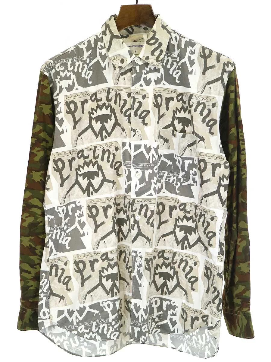 COMME des GARCONS コムデギャルソン シャツ 15AW マルチパターンカモフラ切替シャツ