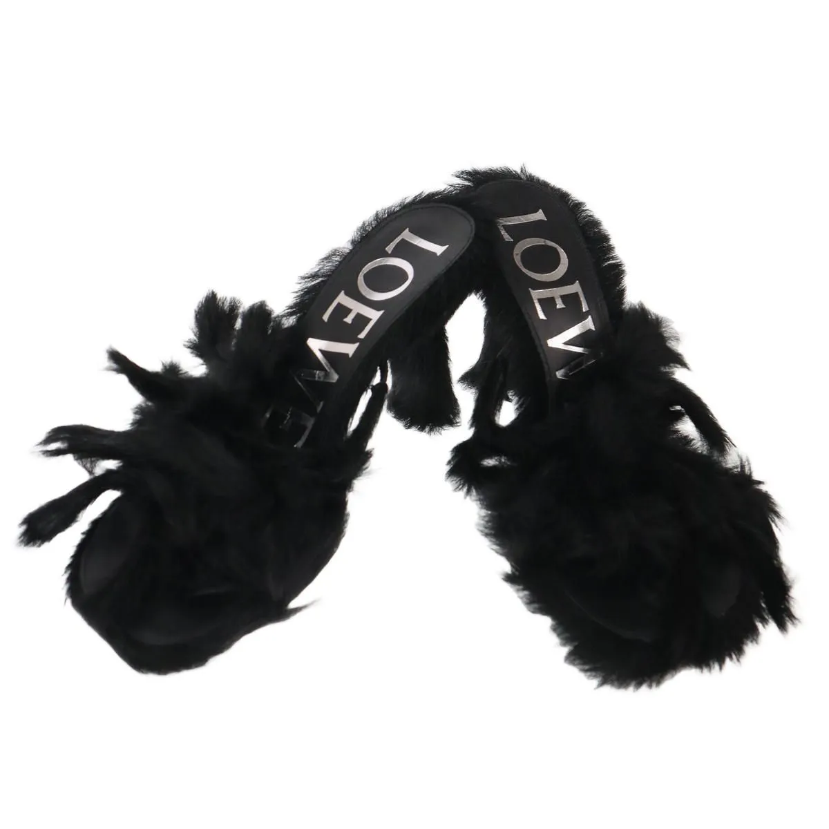 LOEWE ロエベ ファーヒールサンダル