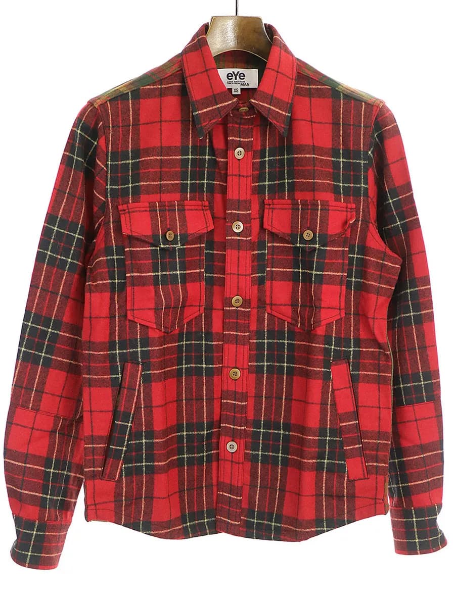 COMME des GARCONS アイ ジュンヤワタナベ コムデギャルソン マン×ペンドルトン 切替チェック長袖シャツ