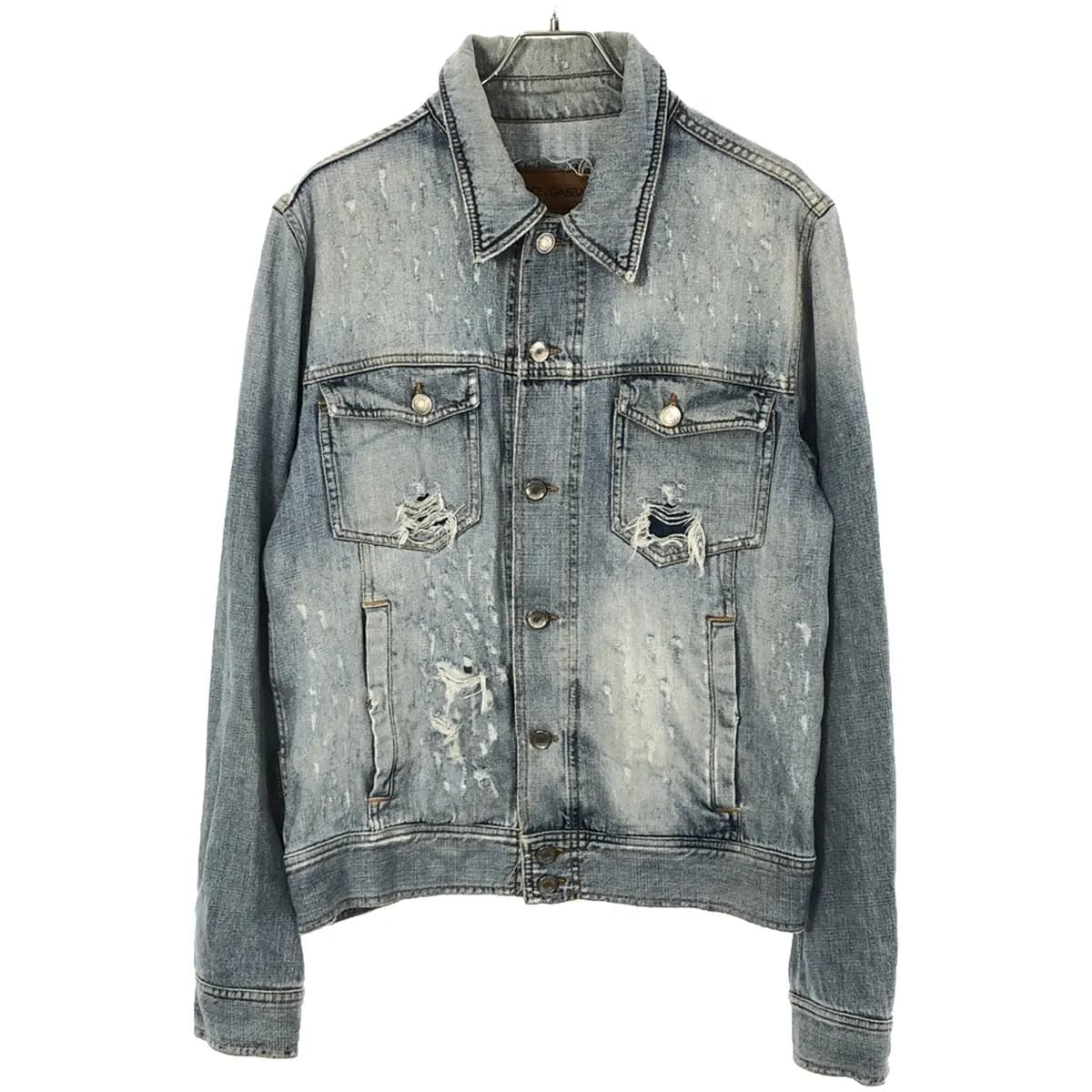 DOLCE&GABBANA ドルチェ&ガッバーナ クラッシュ加工デニムトラッカージャケット