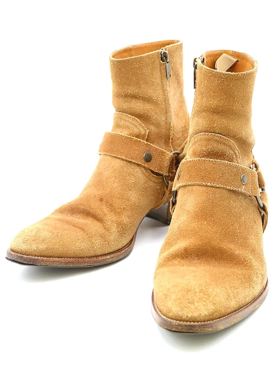 SAINT LAURENT サンローラン パリ ワイアットハーネススエードリングブーツ