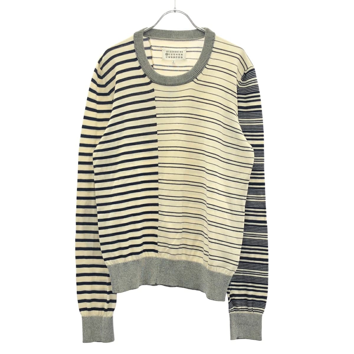 Maison Margiela メゾン マルタン マルジェラ 10 15SS エルボーパッチコットンボーダーニットセーター