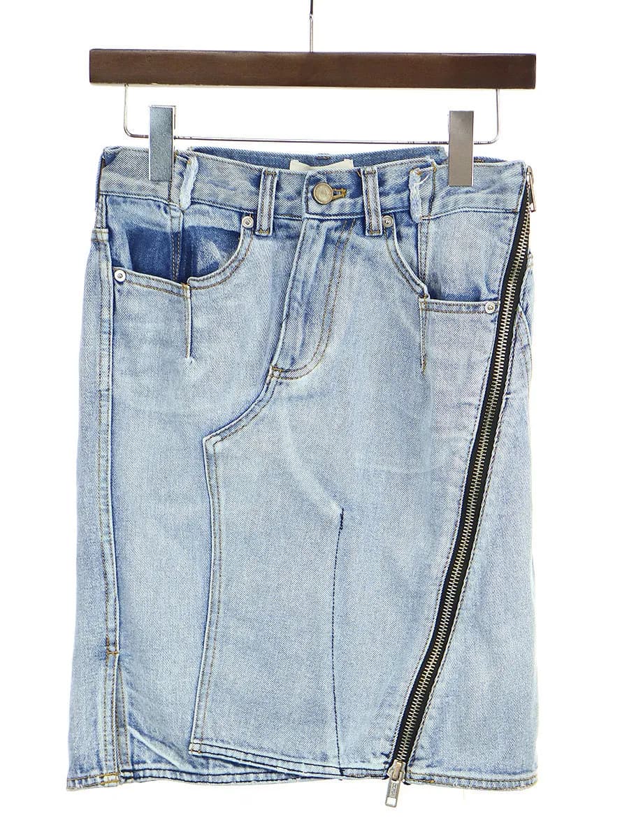 3.1 Phillip Lim スリーワンフィリップリム 17SS アシンメトリージップデザインデニムスカート