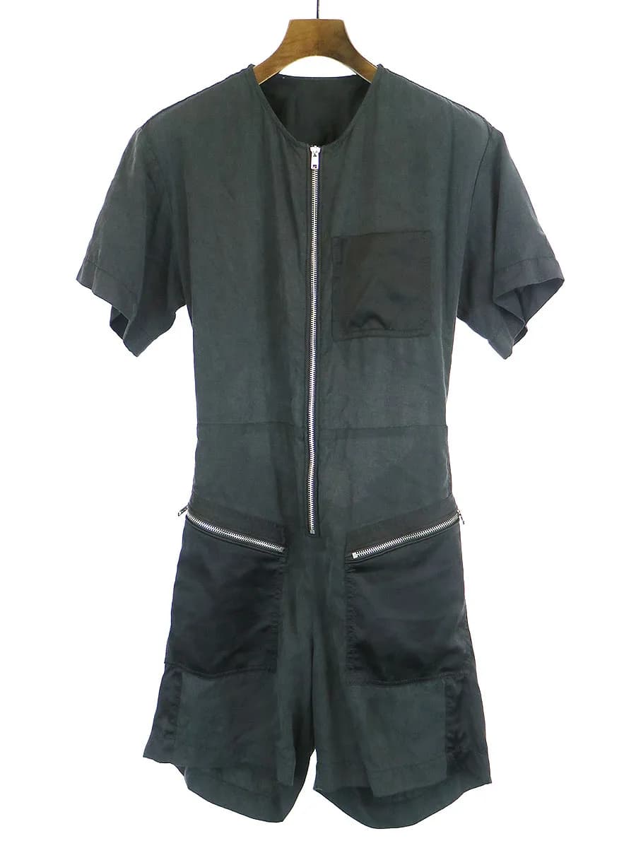 3.1 Phillip Lim スリーワンフィリップリム 17SS オープンバックサテンポケットロンパース