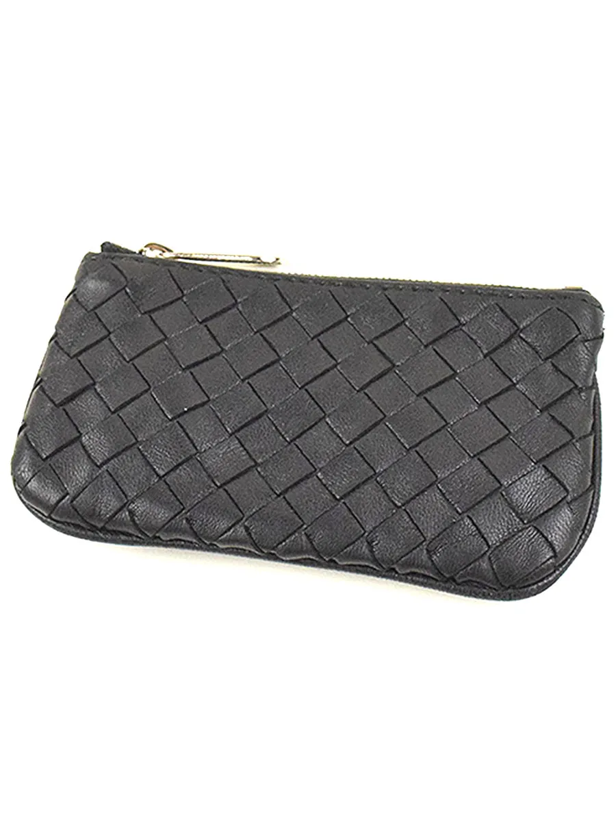 BOTTEGA VENETA ボッテガヴェネタ キーリング付きイントレチャートレザーコインケース