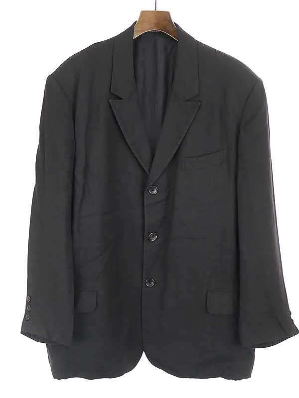 Yohji Yamamoto ヨウジヤマモト プールオム 98SS レーヨンリネン3Bビッグジャケット