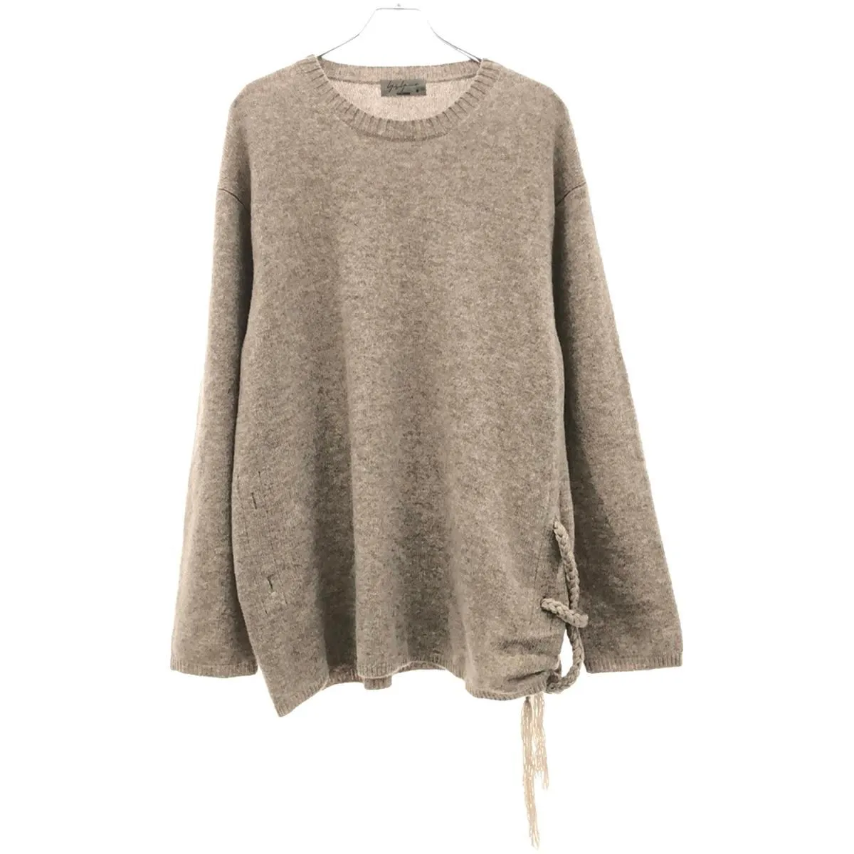 Yohji Yamamoto ヨウジヤマモト プールオム 17AW サイドレースプルオーバーニットセーター HK-K37-194