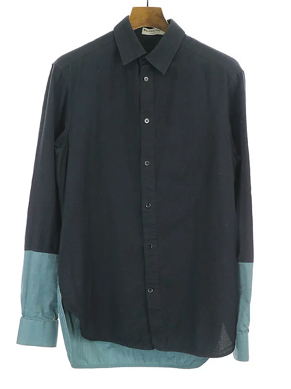 BALENCIAGA バレンシアガ バイカラーフランネルシャツ