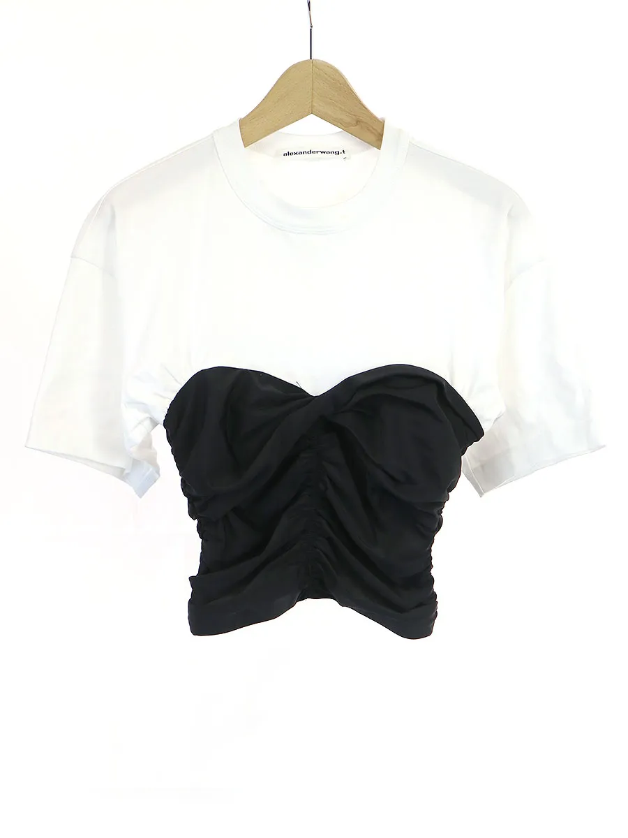 ALEXANDER WANG アレキサンダーワン ruched bodycon hybrid top シャーリングTシャツ