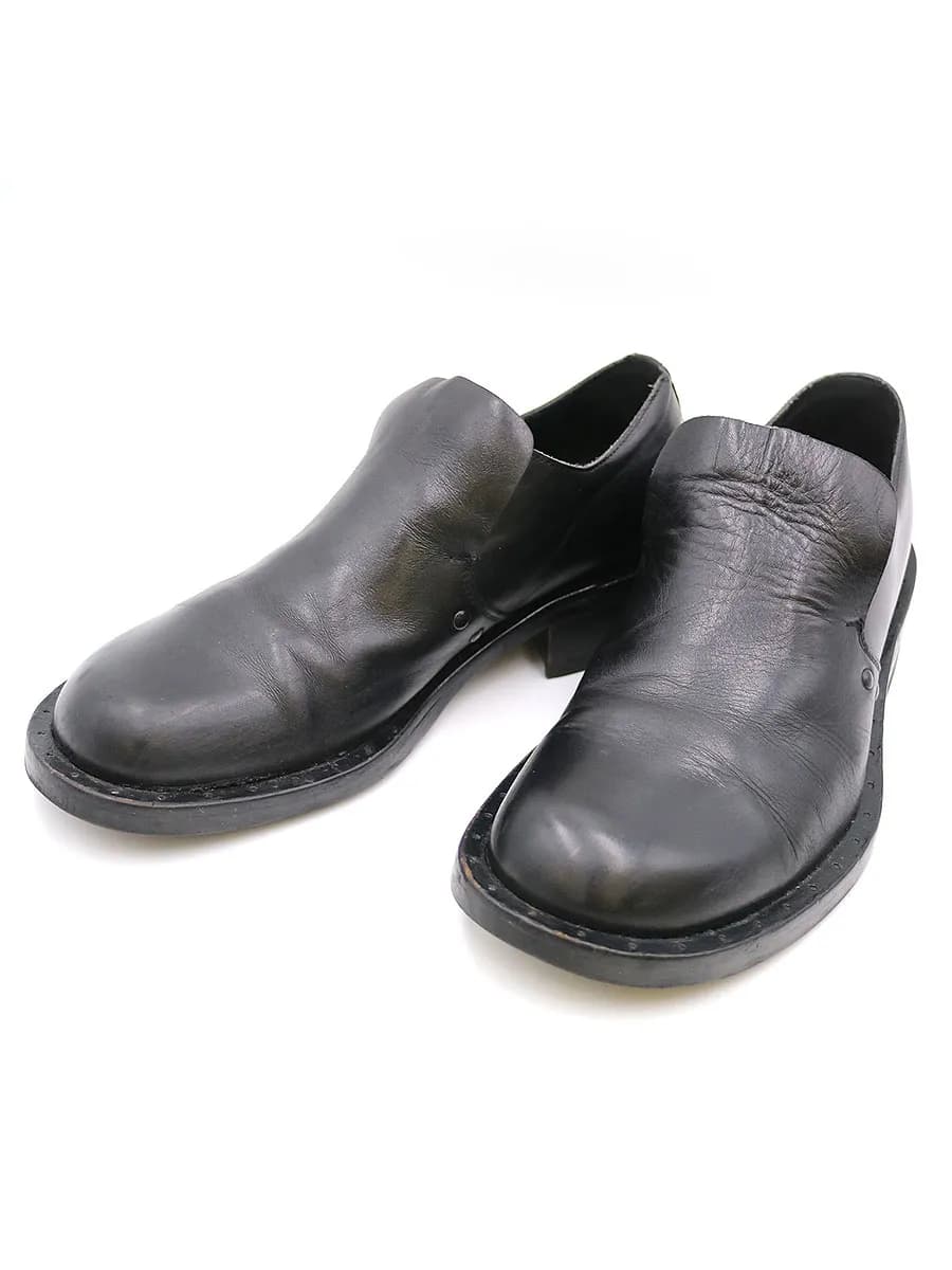 Yohji Yamamoto ヨウジヤマモトプールオム×ブルーノボルデーゼ レザースリッポンシューズ