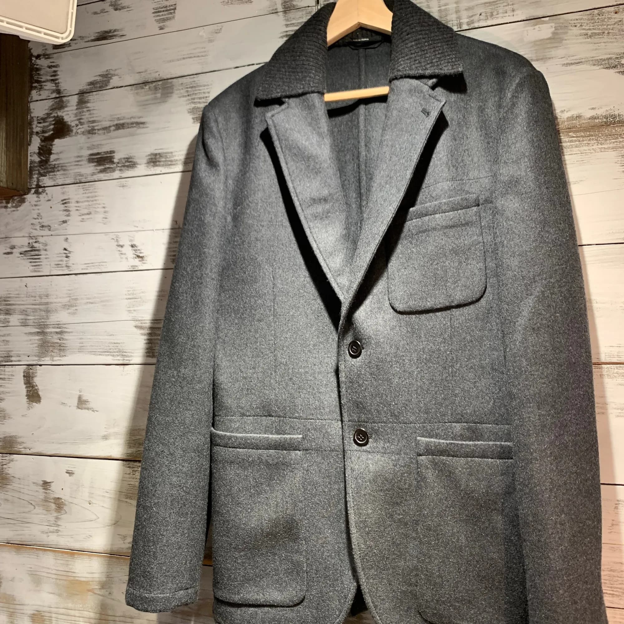 HERMES HERMES 15AW LOOK7 ニットドッキングカシミヤ混2Bジャケット