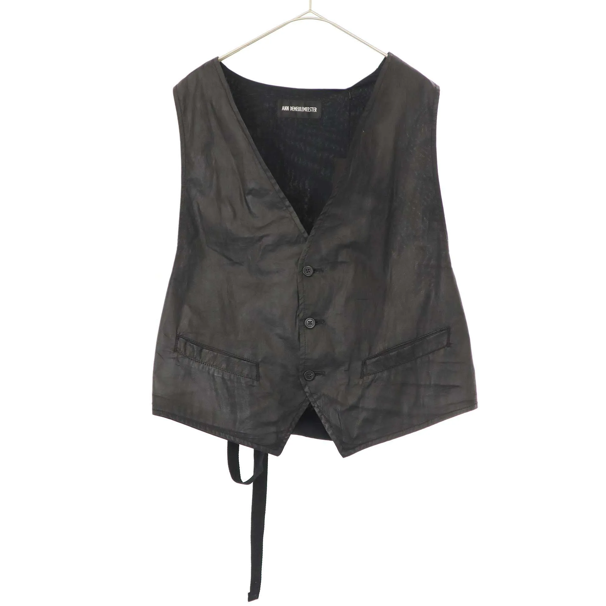 ANN DEMEULEMEESTER アンドゥムルメステール 23SS コーティングジレベスト 2301-W-WA03-FA252-099