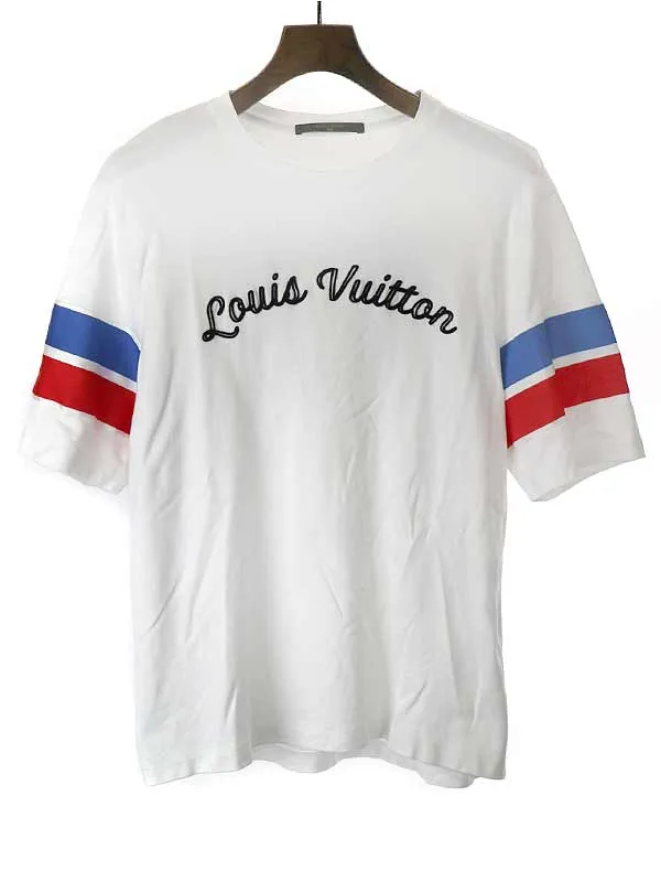 LOUIS VUITTON ルイヴィトン 16SS ロゴ刺繍ストライプTシャツ
