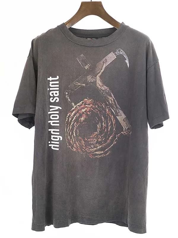 SAINT MICHAEL セントマイケル 22SS SS TEE ANCHOR ヴィンテージ加工Tシャツ