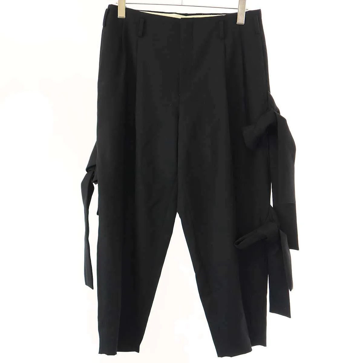 COMME des GARCONS コム デギャルソンオムプリュス 25SS ウールギャバジン中リボンパンツ PO-P054