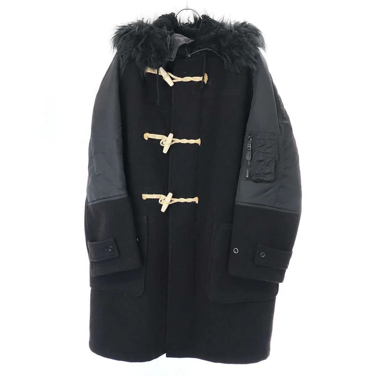 JUNYA WATANABE ジュンヤワタナベ コムデギャルソン × グローバーオール 22AW Melton Wool Coat ナイロンコンビメルトンフーデッドダッフルコート