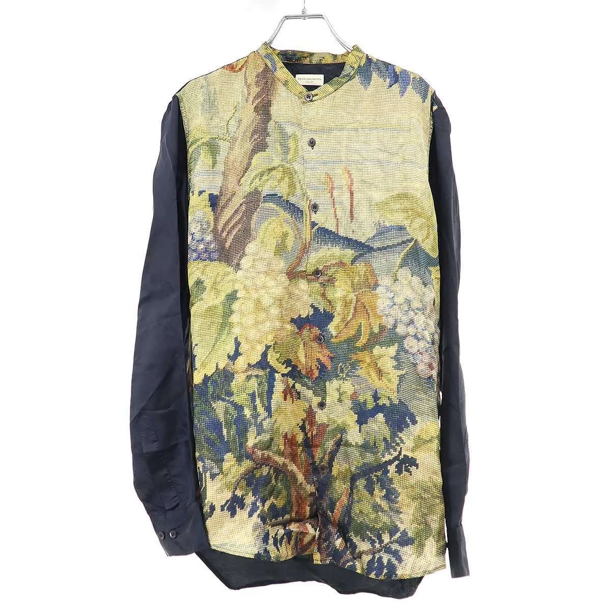 DRIES VAN NOTEN ドリスヴァンノッテン 17SS グラフィックレーヨンバンドカラーシャツ