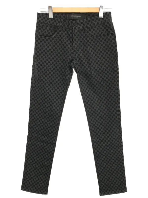 DOLCE&GABBANA ドルチェ&ガッバーナ 15SS ドット柄ストレッチデニムパンツ