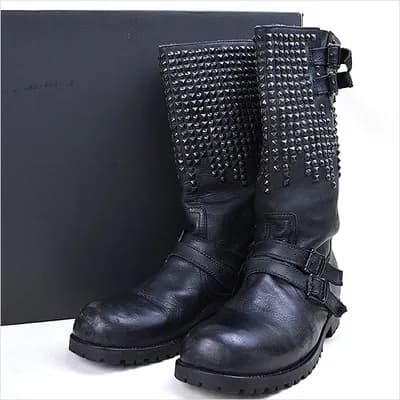 NUMBER NINE NUMBER NINE 06SS バックジップスタッズエンジニアブーツ