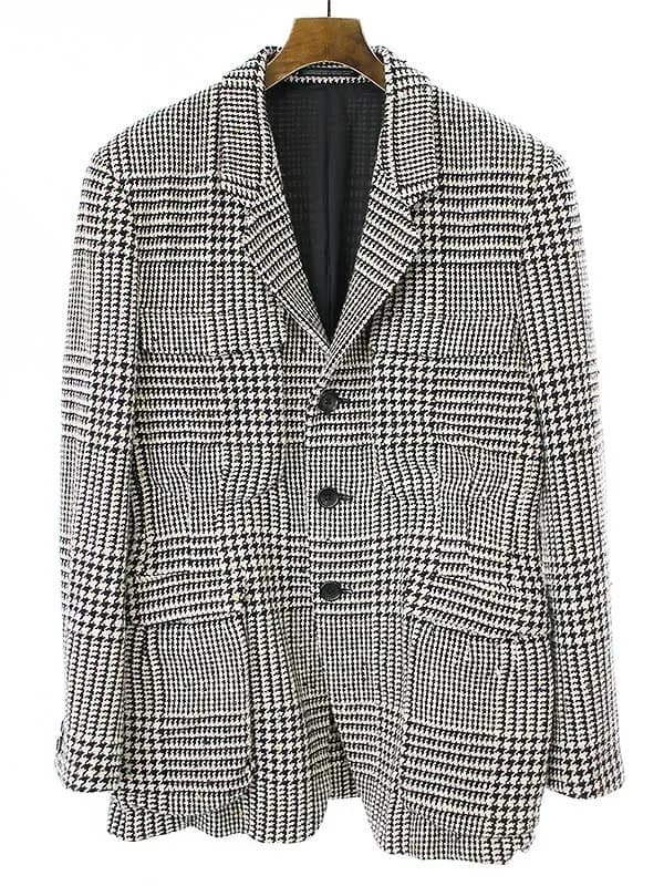 Yohji Yamamoto ヨウジヤマモト プールオム 21AW ハウンドトゥース ネップ3Bジャケット