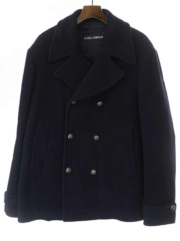DOLCE&GABBANA ドルチェ&ガッバーナ カシミヤ混メルトンウールPコート