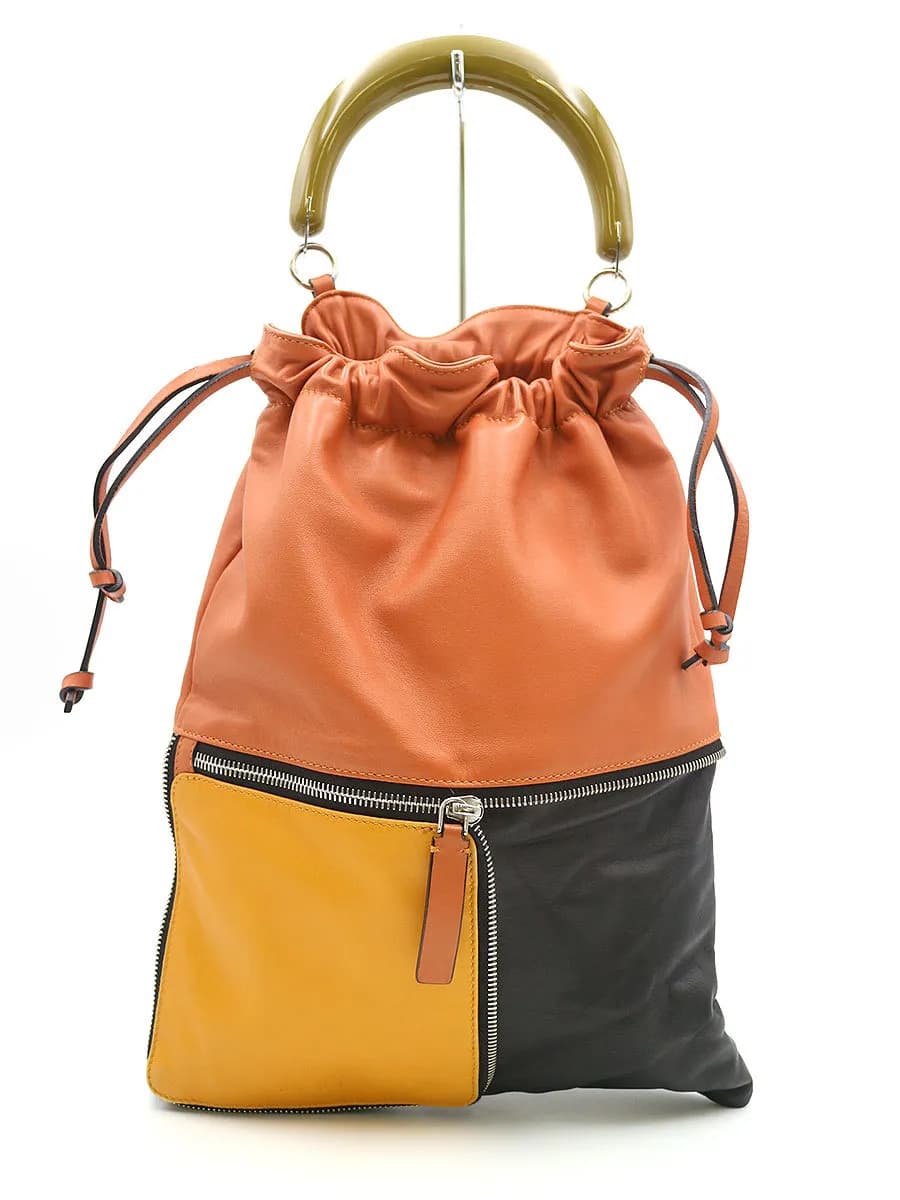 MARNI マルニ 2WAYジップレザートートバッグ マルチカラー