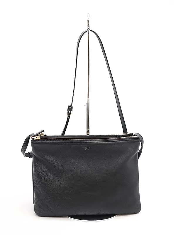 CELINE セリーヌ Trio トリオ ラージ レザーショルダーバッグ