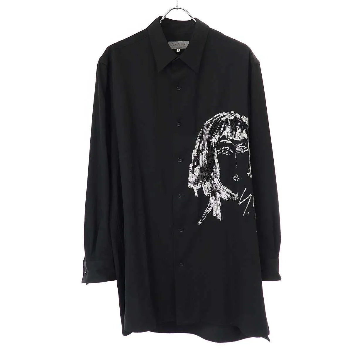 Yohji Yamamoto ヨウジヤマモト プールオム 22SS 宮沢りえ スパンコールデザインウールシャツ