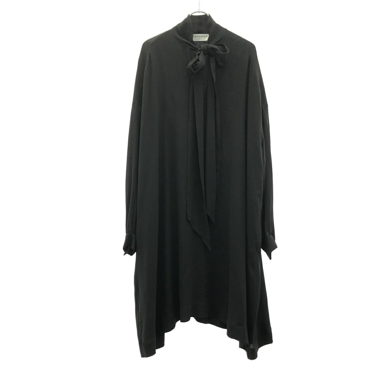BALENCIAGA バレンシアガ 17AW ネックリボンシルクワンピース 492458