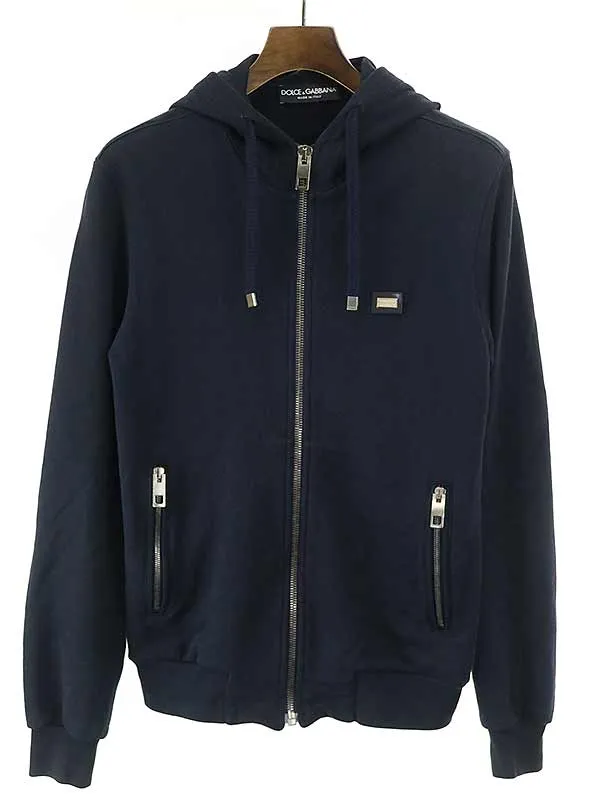 DOLCE&GABBANA ドルチェ&ガッバーナ プレート付きジップアップスウェットパーカー