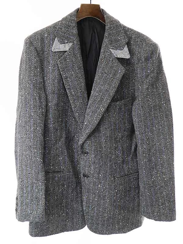 Yohji Yamamoto ヨウジヤマモト プールオム 2001AW ギャングスター期 ウールツイードストライプ2Bジャケット