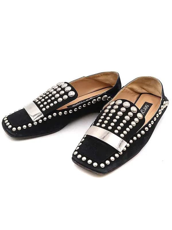 sergio rossi セルジオロッシ sr1 slipper スタッズスエードフラットシューズ