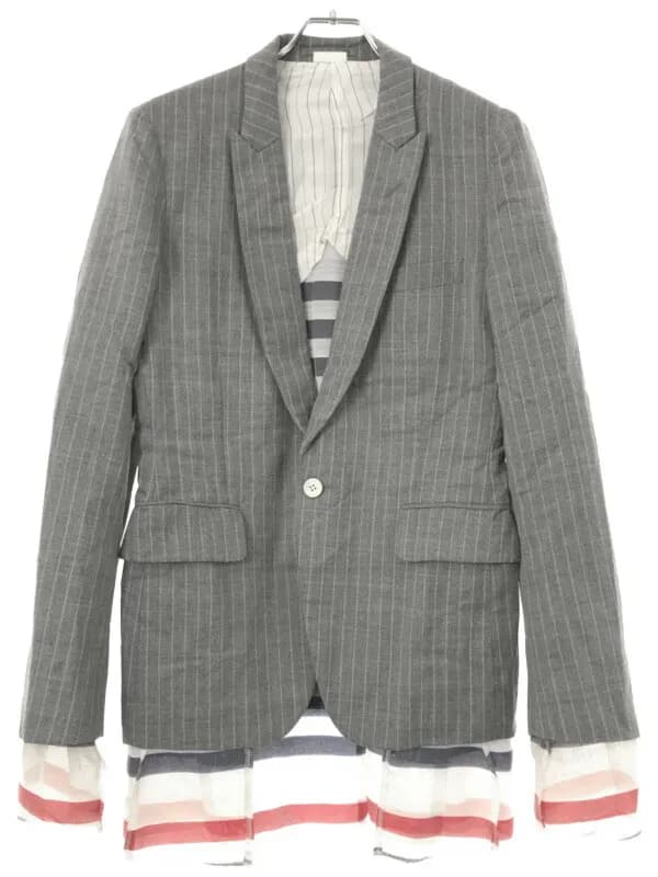COMME des GARCONS コム デギャルソンオムプリュス 14SS チュールレイヤード 1Bテーラードジャケット