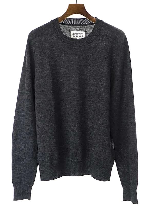 Maison Margiela メゾンマルタンマルジェラ10 21AW エルボーパッチウールクルーネックニットセーター