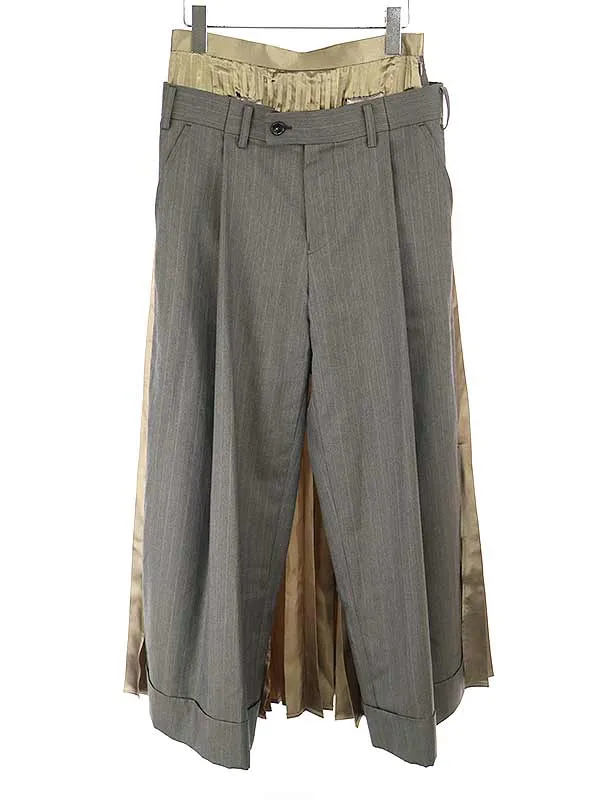 JUNYA WATANABE ジュンヤワタナベ コムデギャルソン 19AW シャイニープリーツレイヤードパンツ