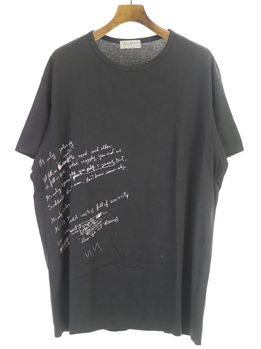 Yohji Yamamoto ヨウジヤマモト プール オム 19SS カルティマ天竺リリックプリントTシャツ