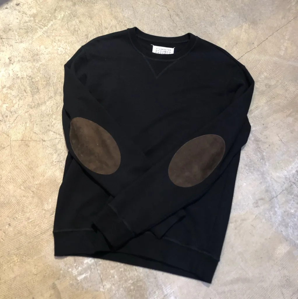 Maison Margiela Maison Margiela14 15SS スウェードエルボーパッチクルーネックスウェット