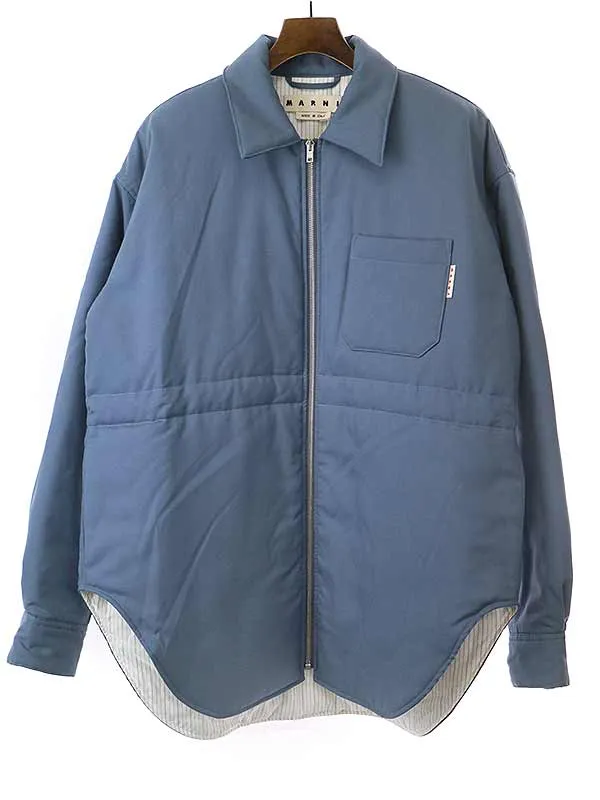 MARNI マルニ 20AW ウールソリッドパデットシャツシルエットブルゾン