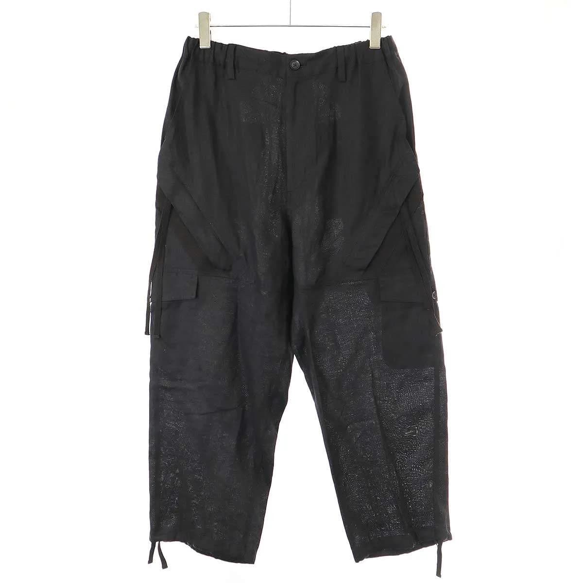 Yohji Yamamoto グラウンド ワイ 24SS LINEN LAWN PARACHUTE PANTS リネンパラシュートパンツ