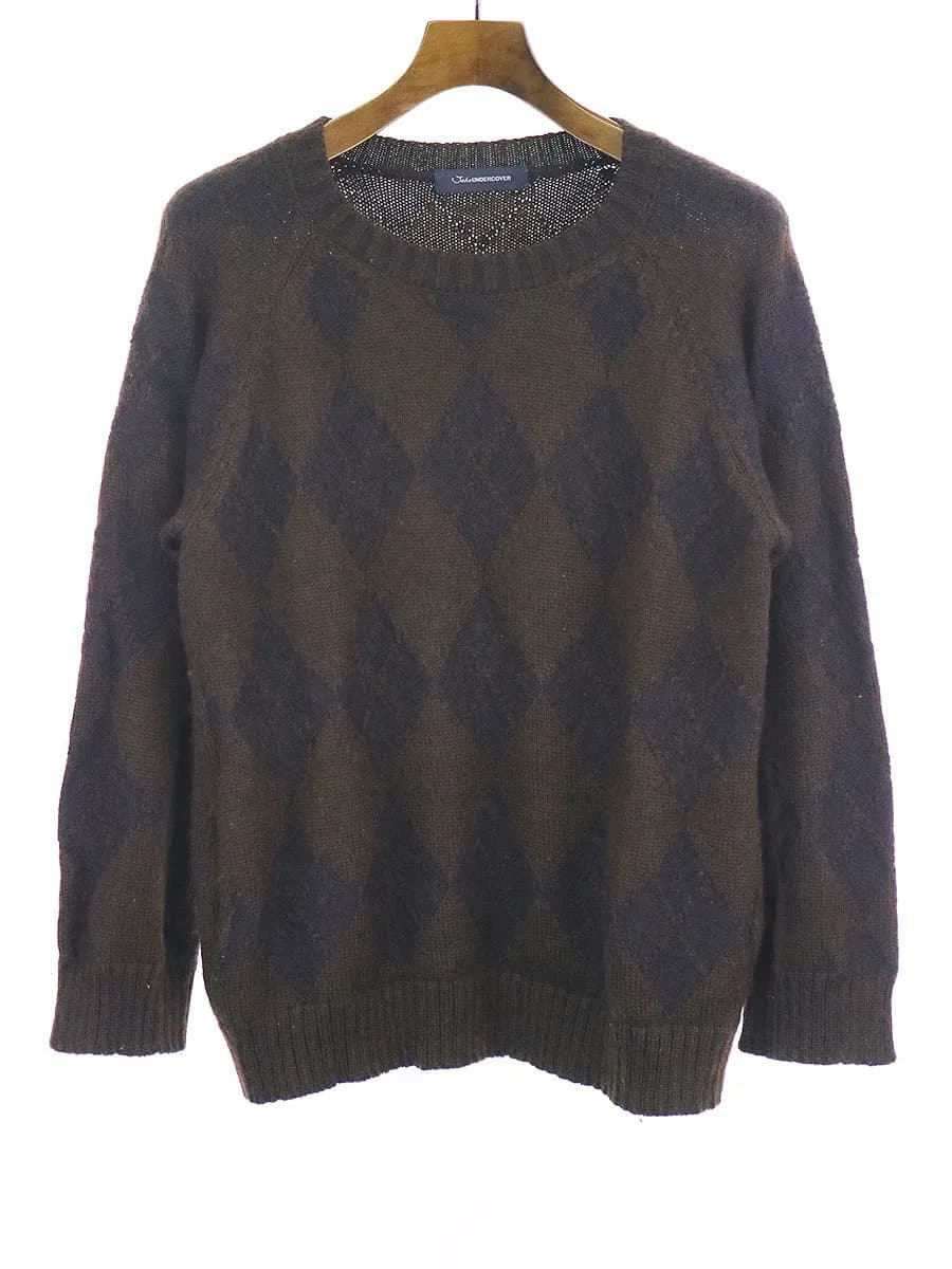 UNDERCOVER ジョンアンダーカバー 14AW ウールアーガイルニットセーター