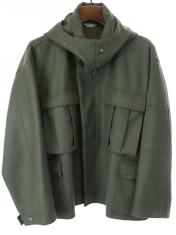 AURALEE オーラリー 16AW LIGHT MELTON FLIGHT PARKA ライトメルトンフライトパーカー