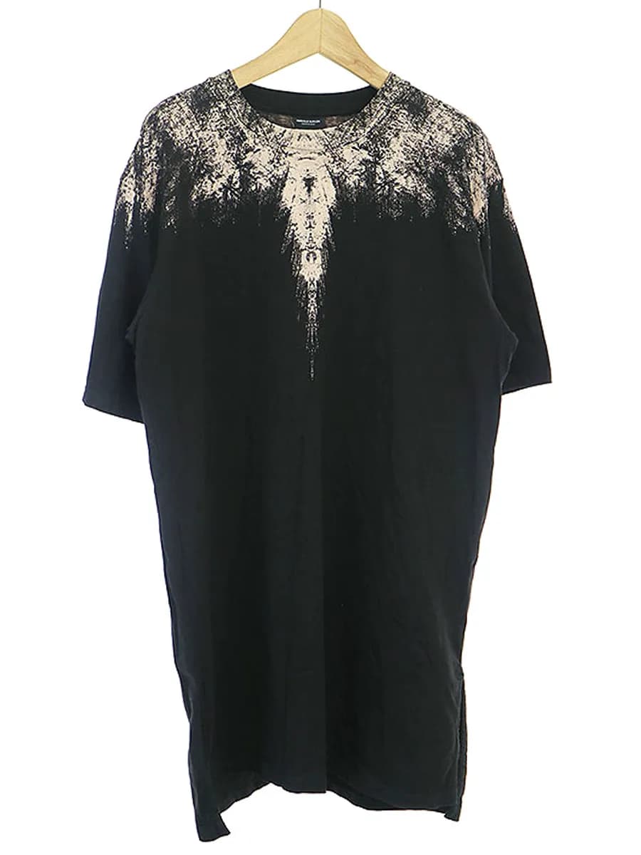 MARCELO BURLON マルセロバーロン ロングフェザープリントTシャツ