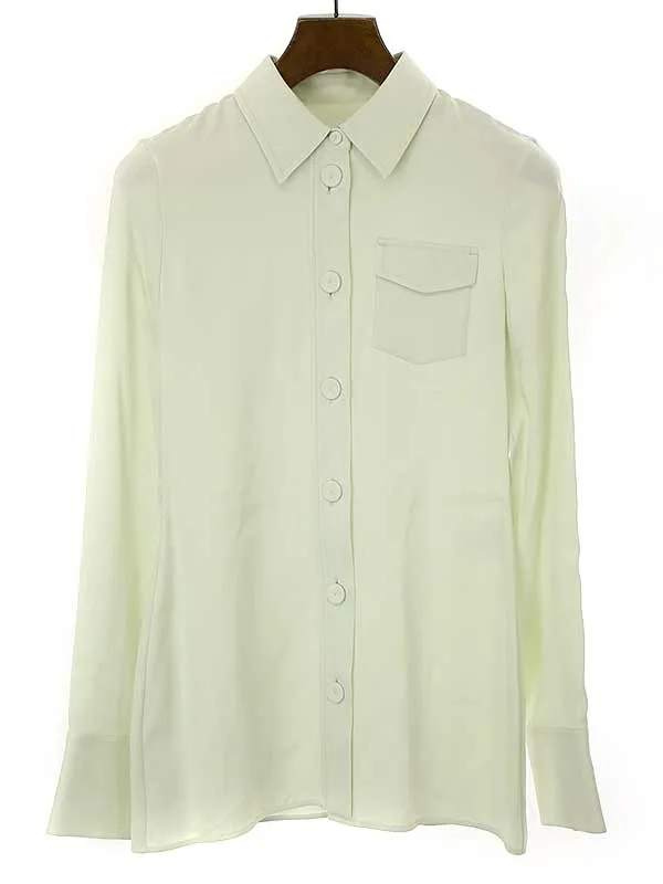 JIL SANDER ジルサンダー 21SS レーヨンシルク セットアップ ブラウスシャツ トラウザーパンツ JSWS606006 JSWS306202