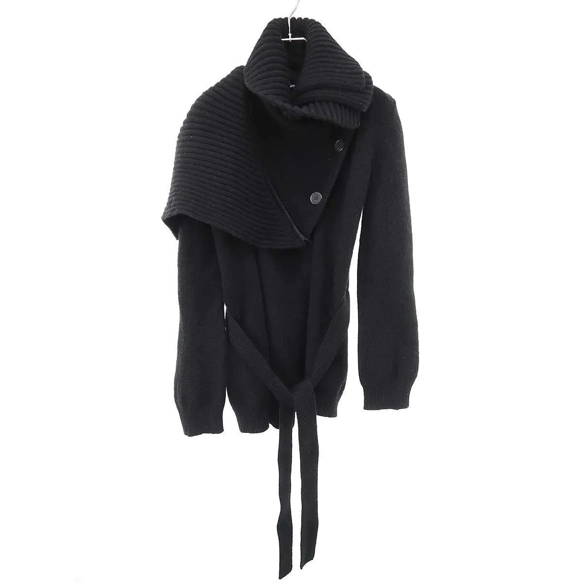 ANN DEMEULEMEESTER アンドゥムルメステール ウールダブルカラーニットジャケット