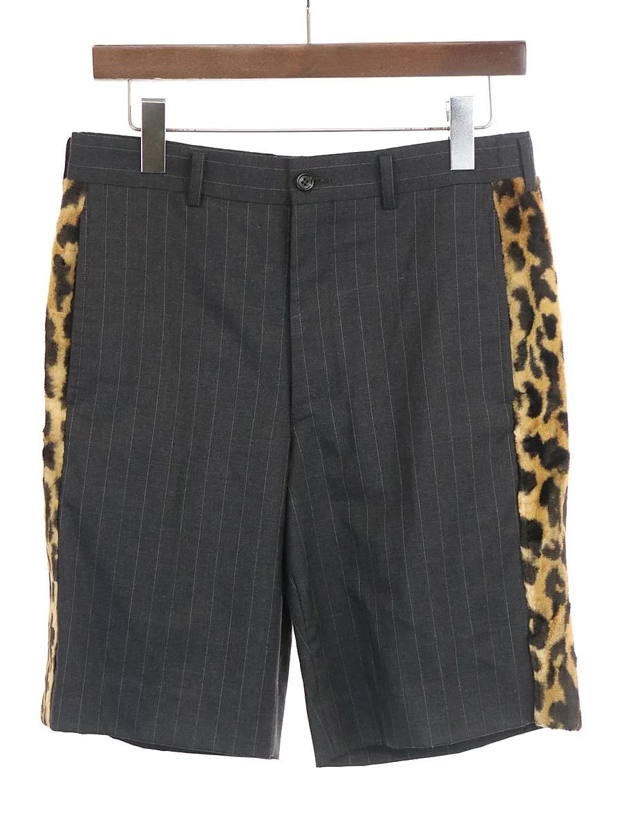 COMME des GARCONS コムデギャルソン オムプリュス 15SSレオパード切替スラックスショーツ