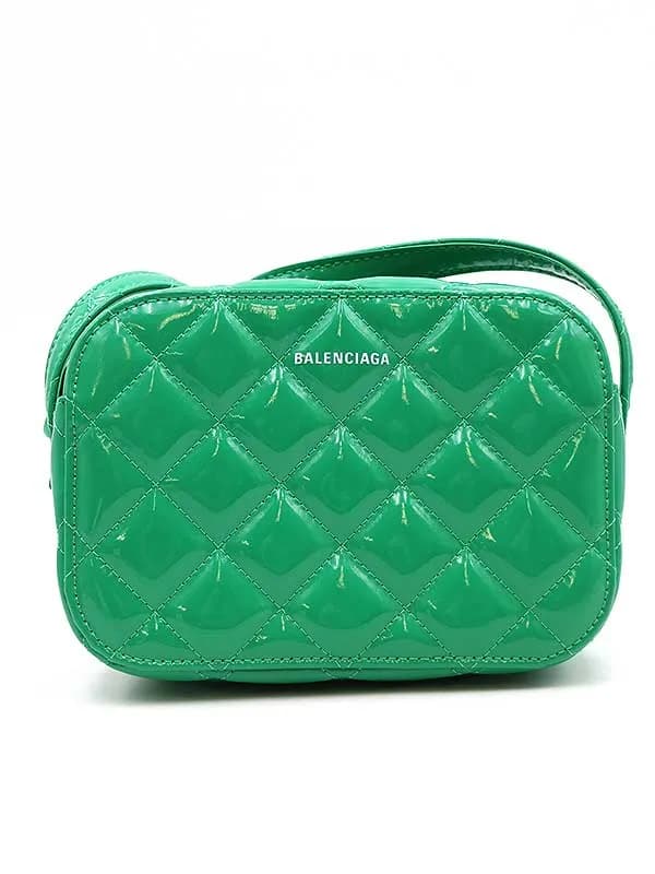 BALENCIAGA バレンシアガ キルティングパテントレザーミニショルダーバッグ