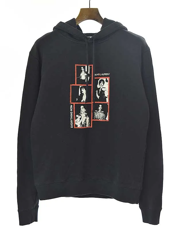 SAINT LAURENT サンローラン パリ 19SS Everything Now グラフィックプリントプルオーバースウェットパーカー