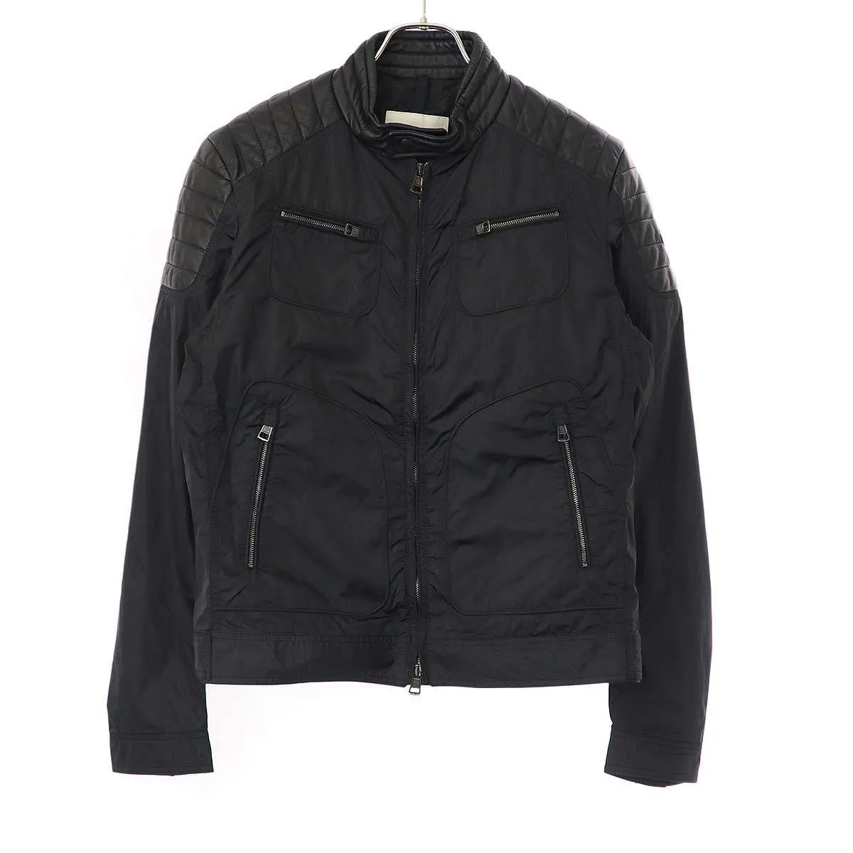 MONCLER モンクレール SALOMON ナイロンレザーライダースジャケット