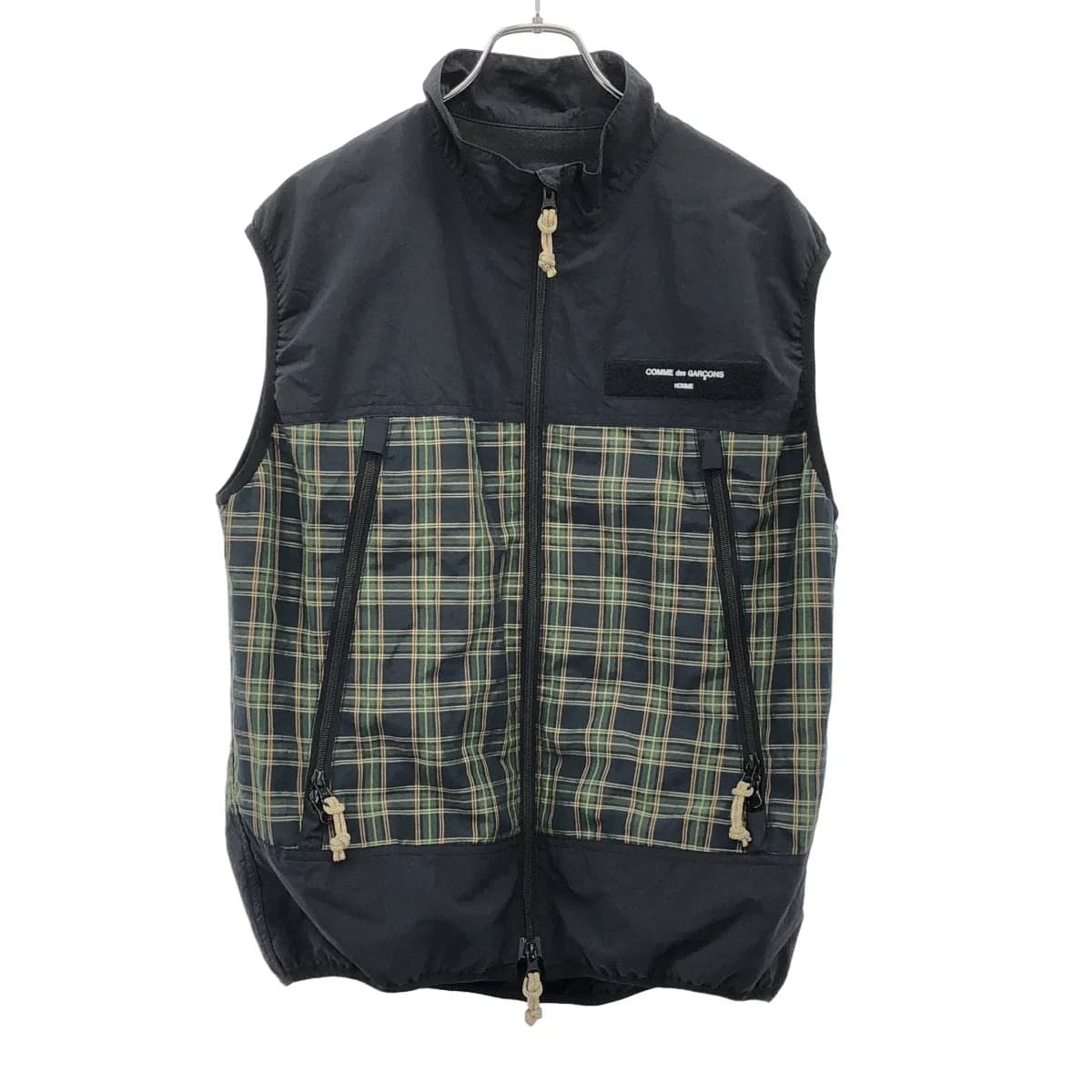 COMME des GARCONS コムデギャルソンオム 24SS チェック切替タイプライターベスト HM-V002
